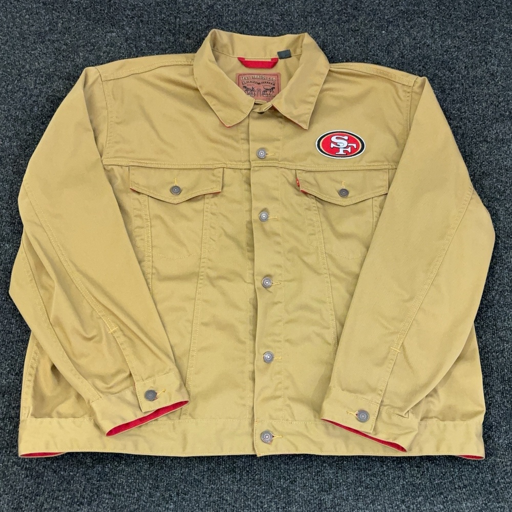 San Francisco 49ers Jacket Mens 4XL Beige NFL Football Levi's Canvas Trucker